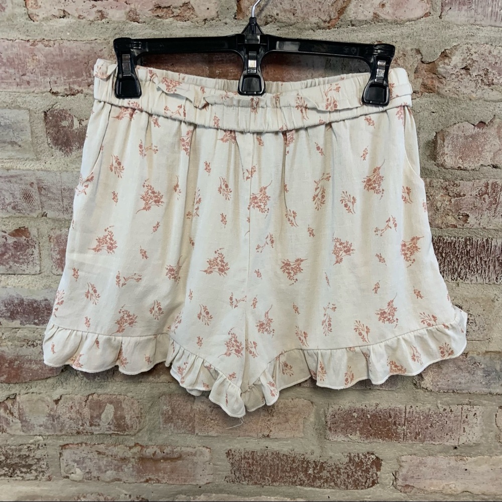 Blue rain flutter ruffle shorts small